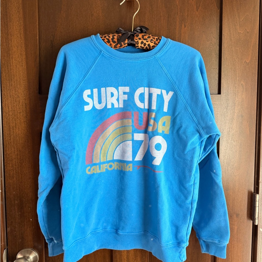 Original Retro Brand Surf City USA Blue Sweatshirt